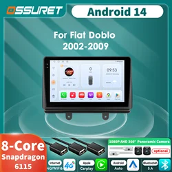 Autoradio Android 14 Fiat Doblo 2002-2009 GPS Bluetooth Carplay