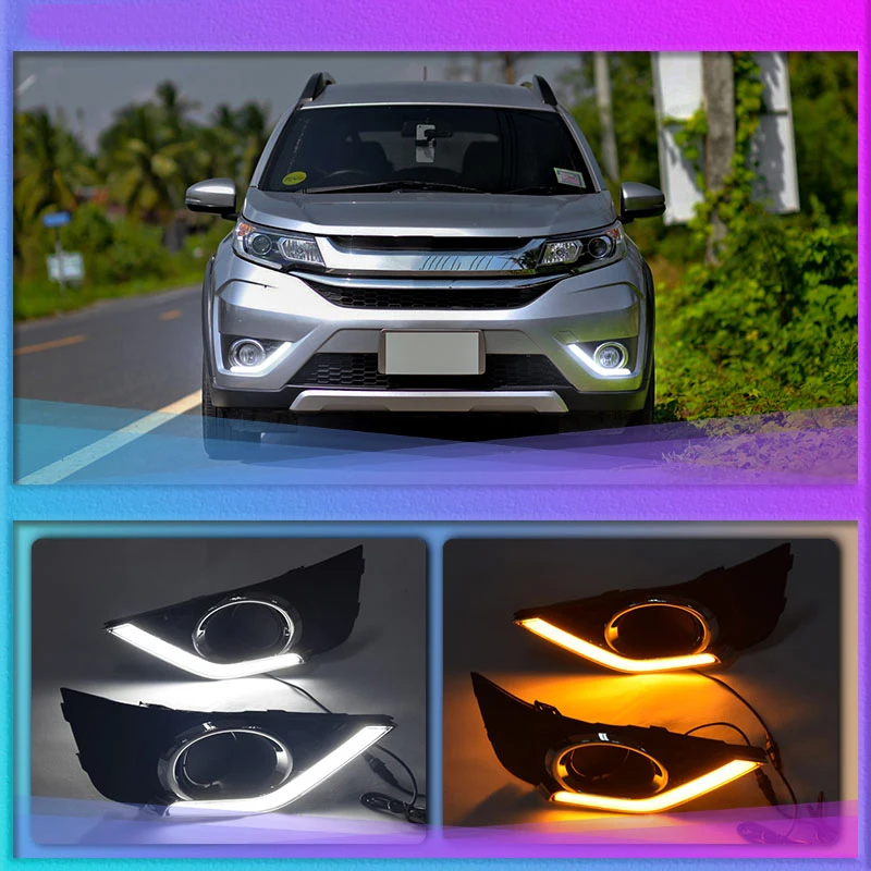 Luces diurnas LED con intermitente ámbar para Honda BR-V 2012-2016
