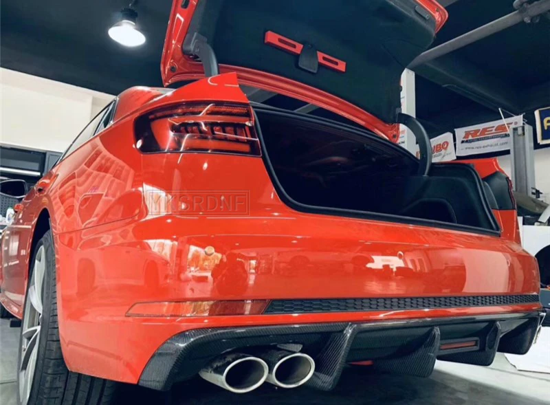 Difusor trasero de fibra de carbono para Audi A4, Sline, S4, A4, B9, sedán, 4 puertas, 2016-2019 - imagen 2