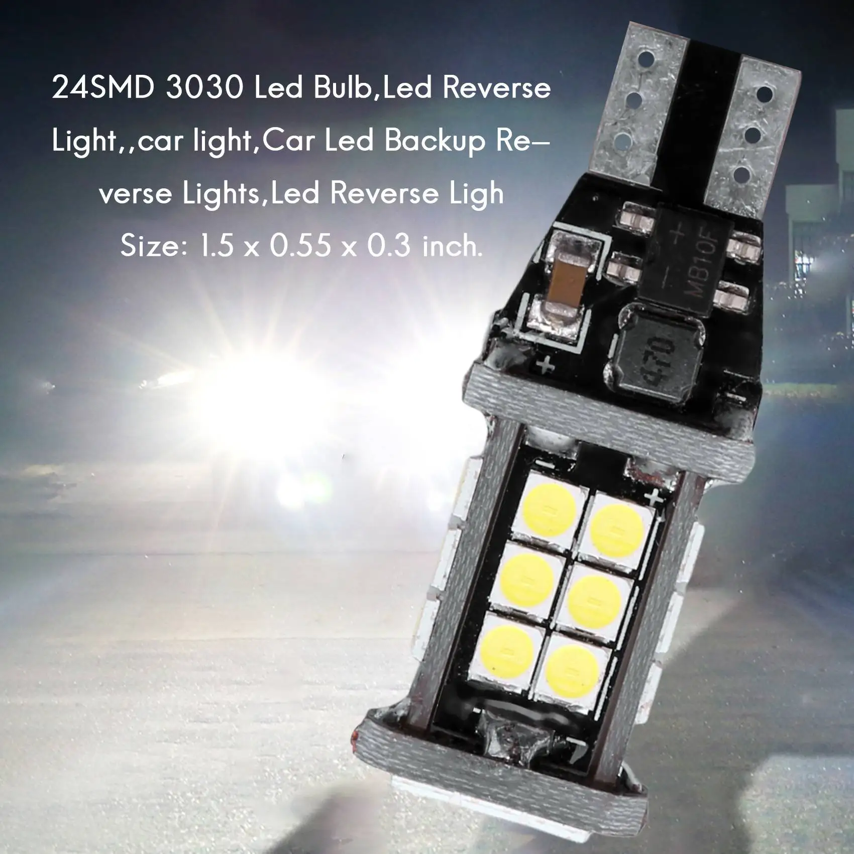 Bombilla LED marcha atrás blanca compatible con 921/912/T10/T15 - imagen 2