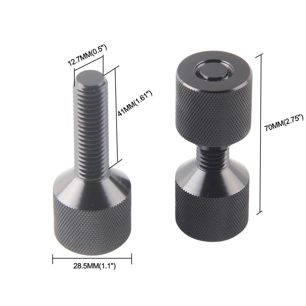 Pasador alineación 1-1/8" 2 orificios Aluminum 6061 negro anodizado - imagen 3