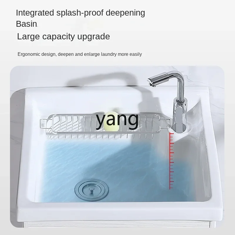 Lavabo cerámico ultra profundo LH para lavandería con mueble de aluminio - imagen 5