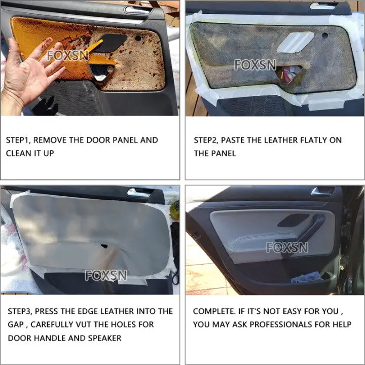 Cubre Reposabrazos Puerta VW Golf 5 MK5 Jetta Bora 2005-2010 Ante Negro Azul 4 Puertas - imagen 5