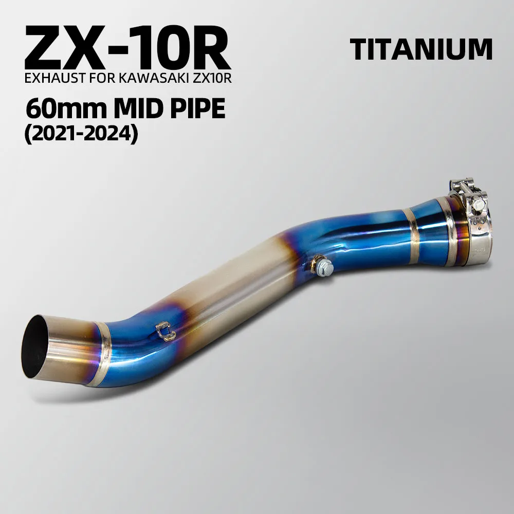Adaptador escape titanio azul para Kawasaki ZX-10R 2021-2025
