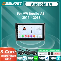 Radio Android CarPlay para VW Beetle 2011-2019 GPS cámara 360