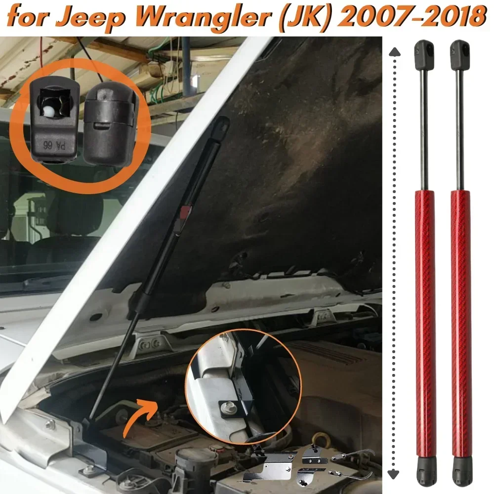 Soportes de capó con pistón de gas Jeep Wrangler JK 2007-2018