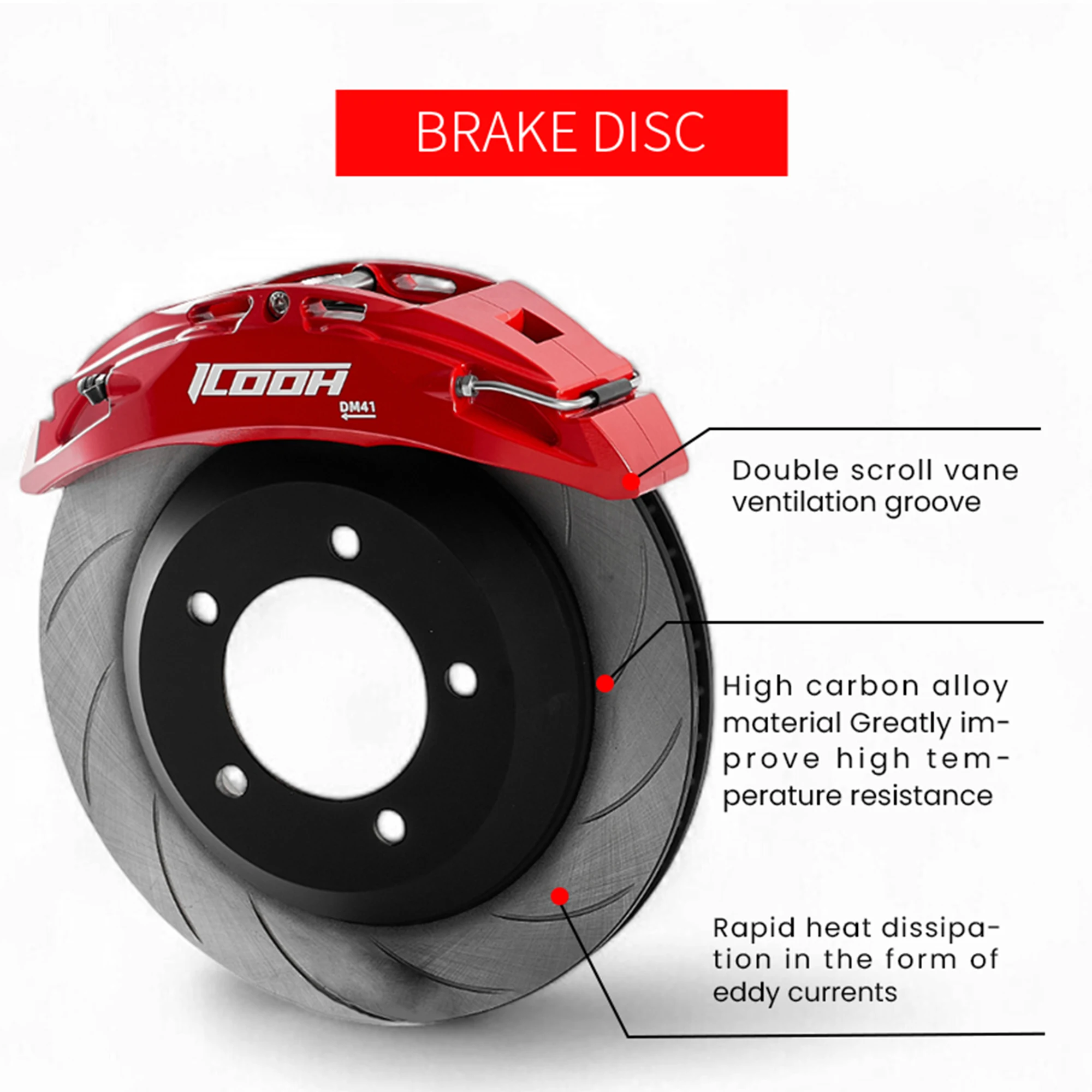 ICOOH Racing DM4 Kit de freno delantero 4 pistones 365 mm para Lexus LX - imagen 5