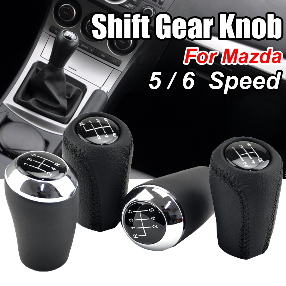 Perilla de cambio cuero compatible Mazda 3 CX-7 MX-5 NC III