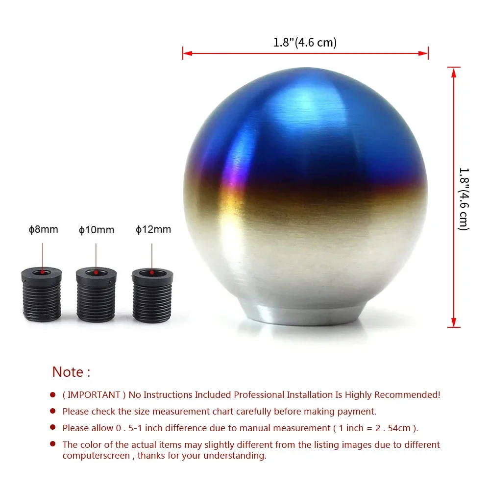 Perilla de cambio universal de aluminio azul titanio quemado - imagen 5