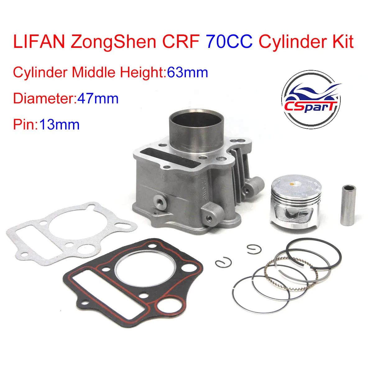 Junta de cilindro 47mm motor 70cc – Honda CRF70, Kayo, Lifan, Zongshen