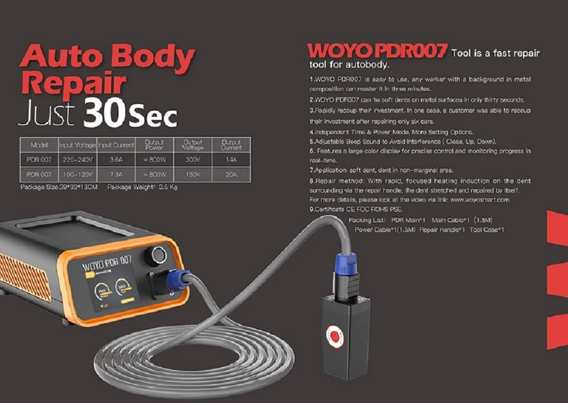 WOYO PDR007 Kit de reparación de abolladuras sin pintura para coche - imagen 4