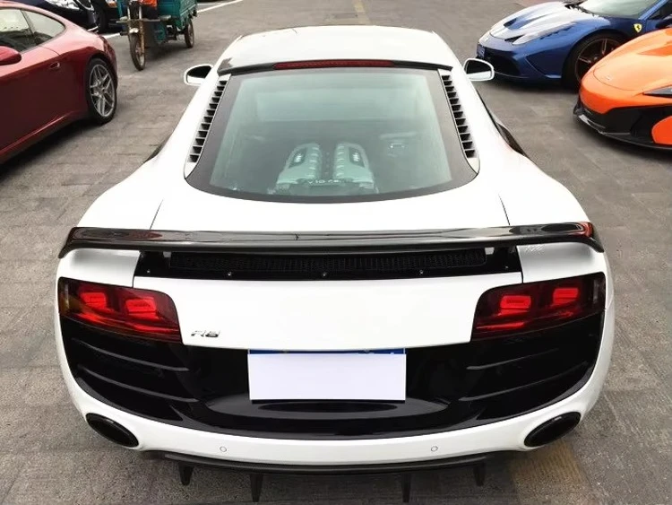 Alerón trasero doble de carbono estilo GT para Audi R8 Coupé 2009-2015 - imagen 3