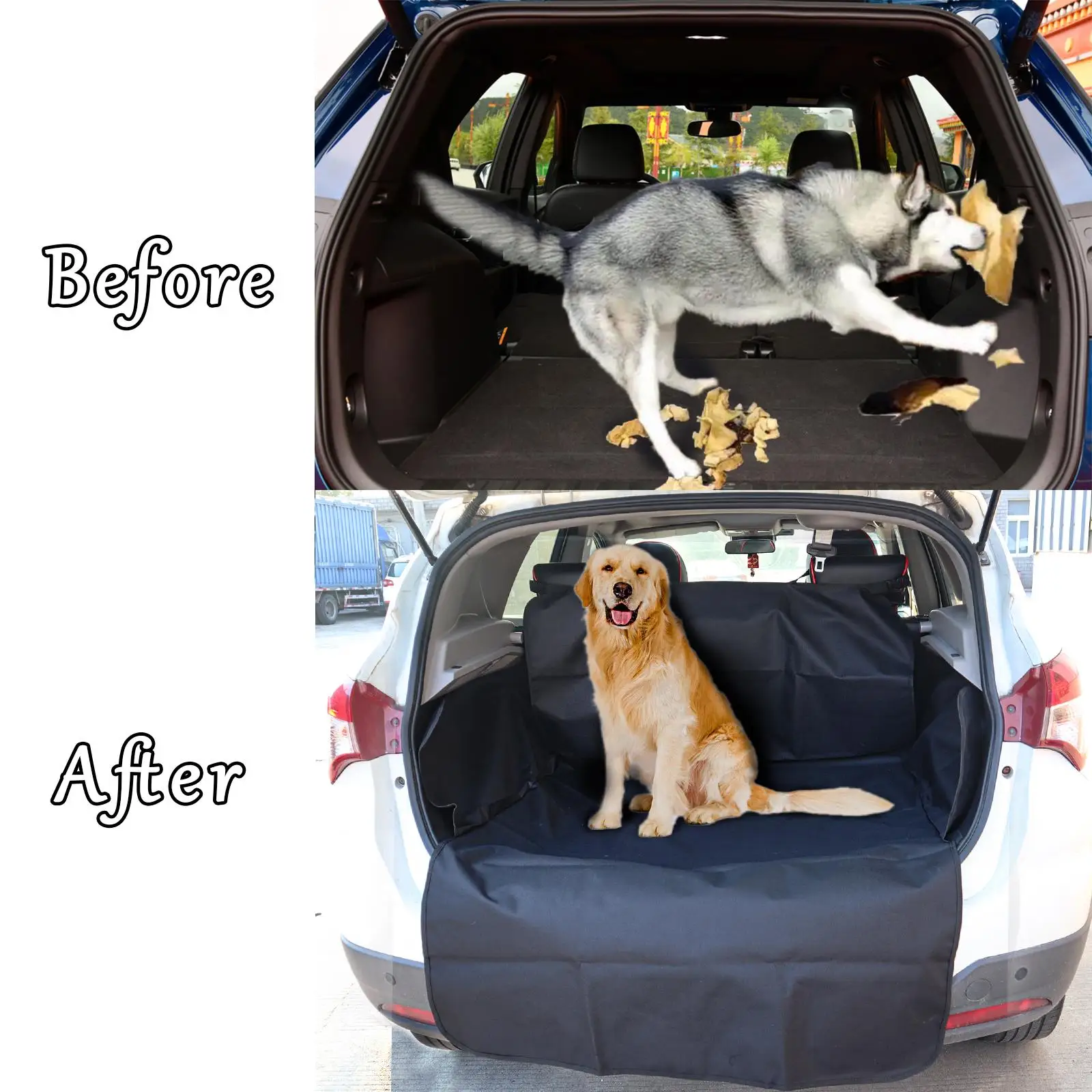Funda asiento trasero SUV/Hatchback con forro de maletero para perros - imagen 3