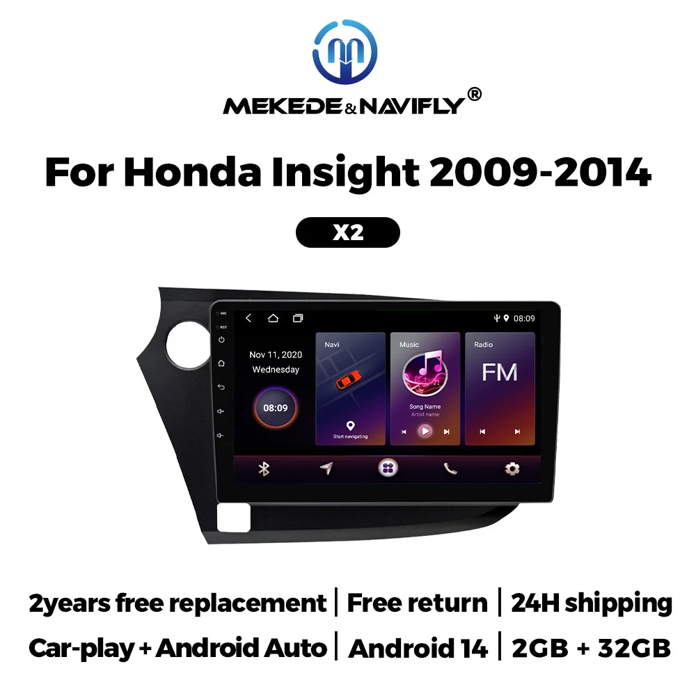MEKEDE Radio Android 2 DIN con CarPlay para Honda Insight 2009-2014 - imagen 2