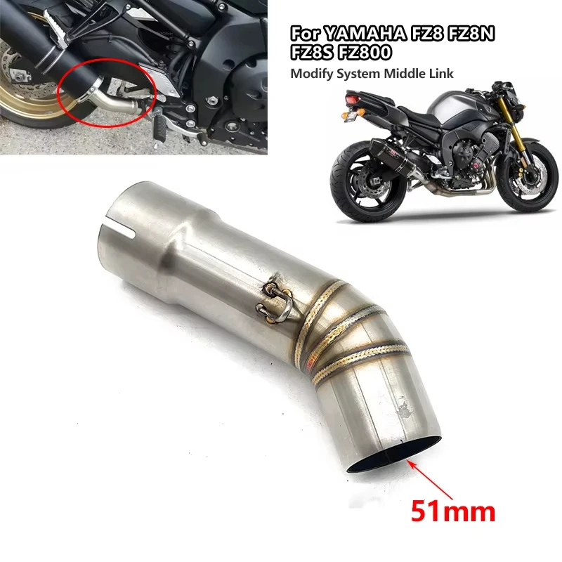 Silenciador de escape Yamaha FZ8 Fazer 2010-2015 – tubo conexión medio - imagen 2
