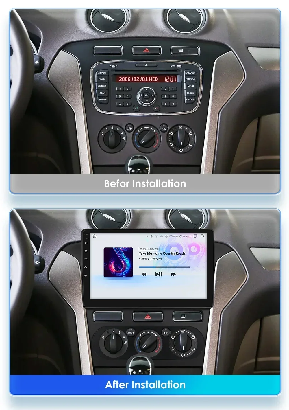 Hizpo Autoradio Android 2 DIN para Ford Mondeo MK4 2010-2014 - imagen 2