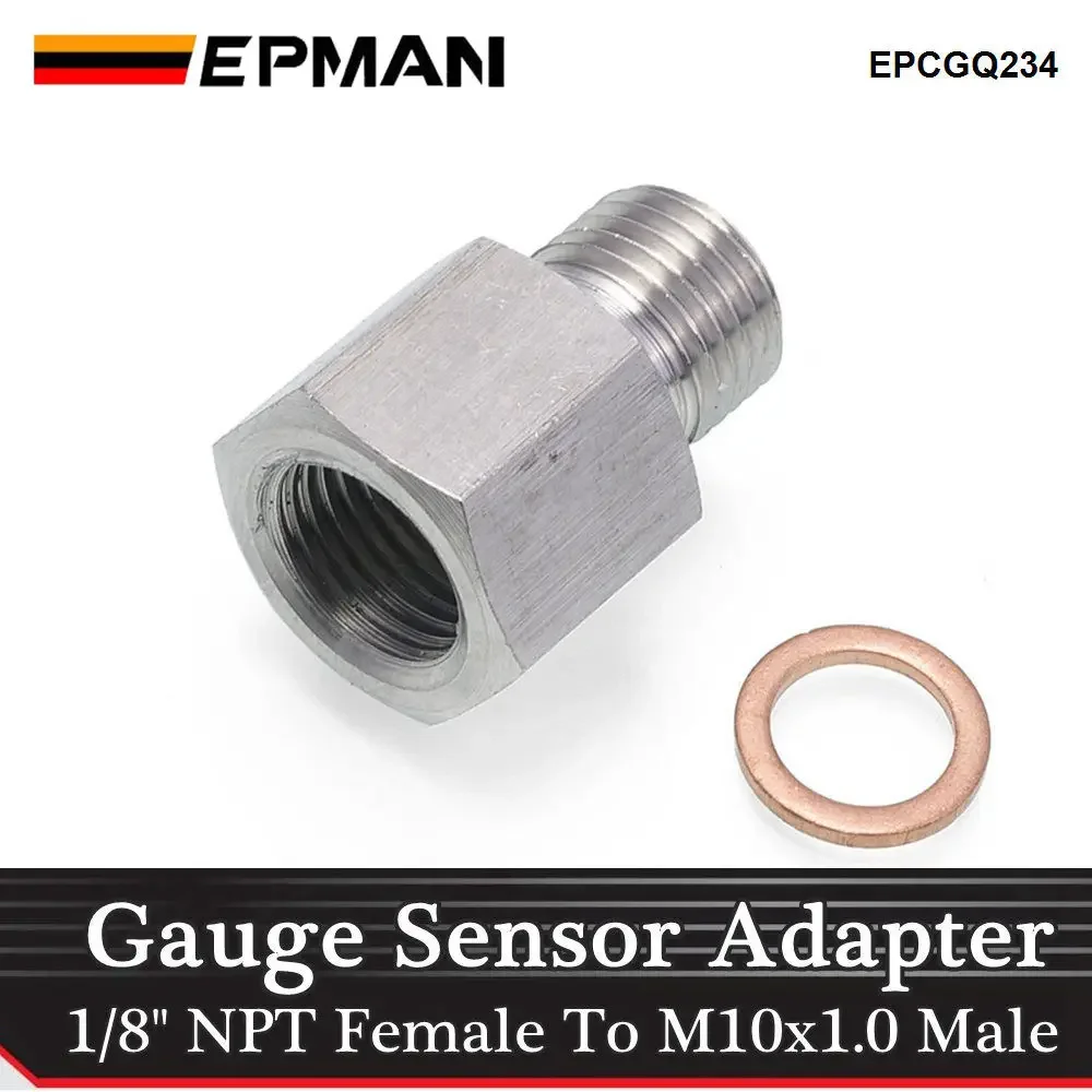 EPMAN 1/8 "NPT hembra a métrico M10X1.0 macho Sensor de presión de combustible de aceite adaptador de bomba adaptador de Sensor de calibre EPCGQ234