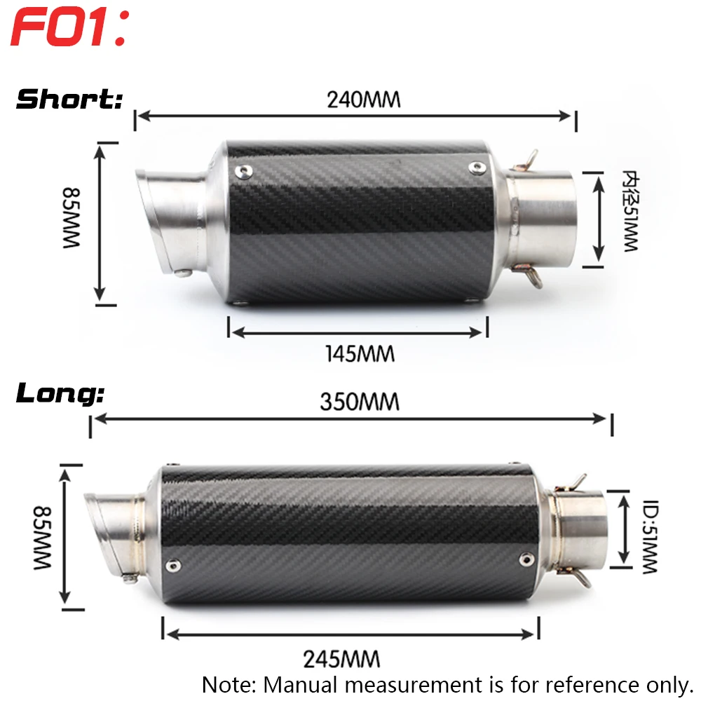 Silenciador universal de escape para moto de fibra de carbono con marcado E - imagen 4
