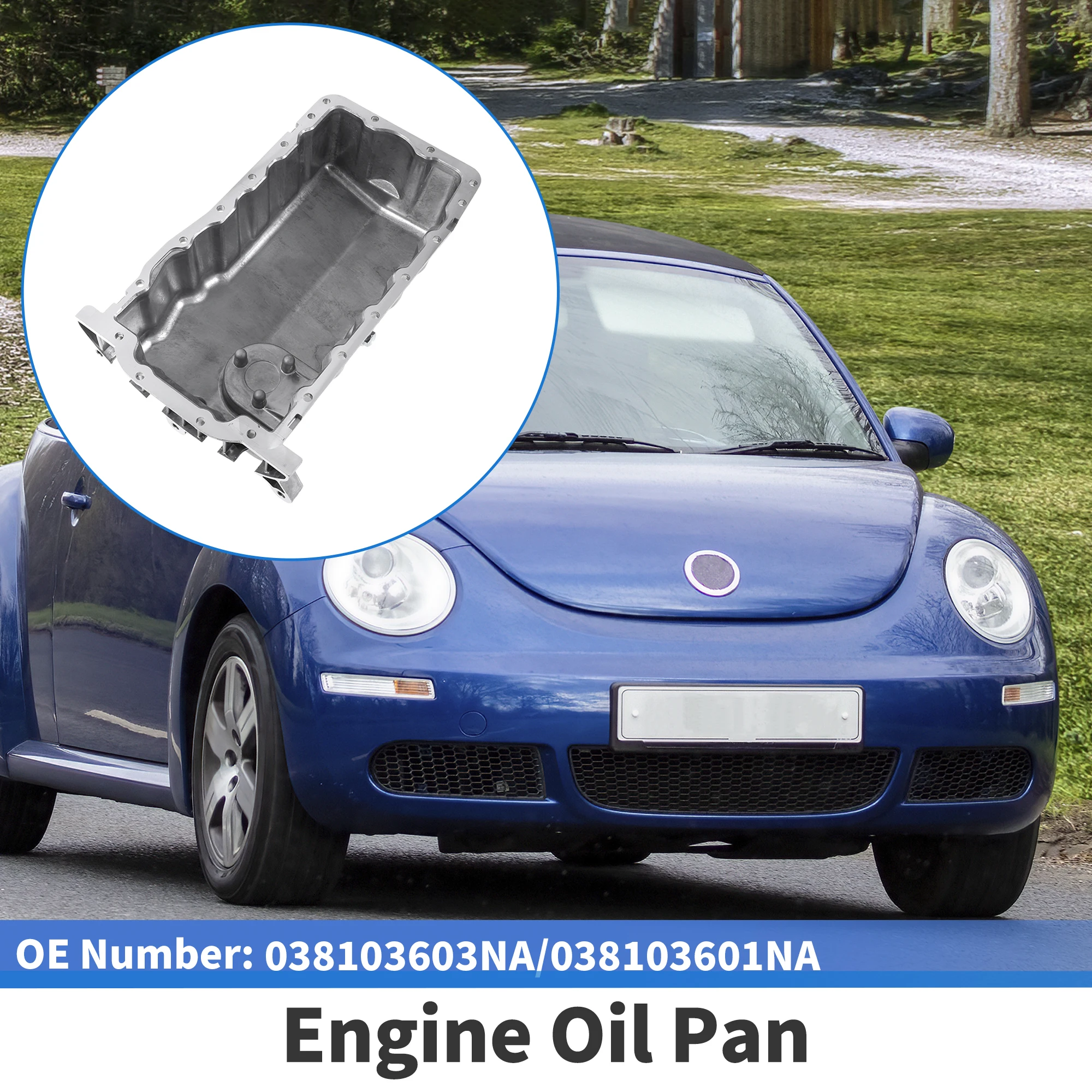 UXCELL 1 pieza No.038103603NA cárter de aceite de motor de coche para Volkswagen Jetta 1999-2005 para Volkswagen Beetle 1998-2006 de aluminio