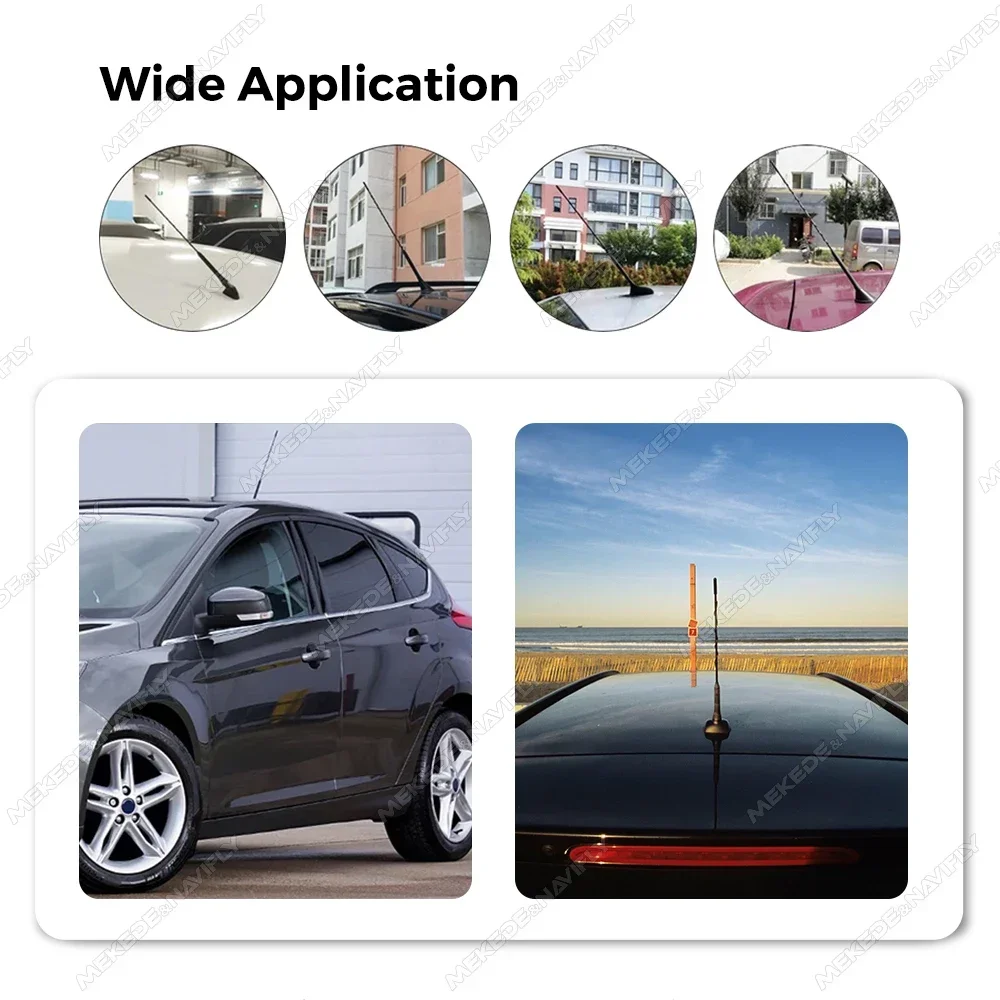 MEKEDE antena coche DAB+FM amplificada con SMA base techo - imagen 4