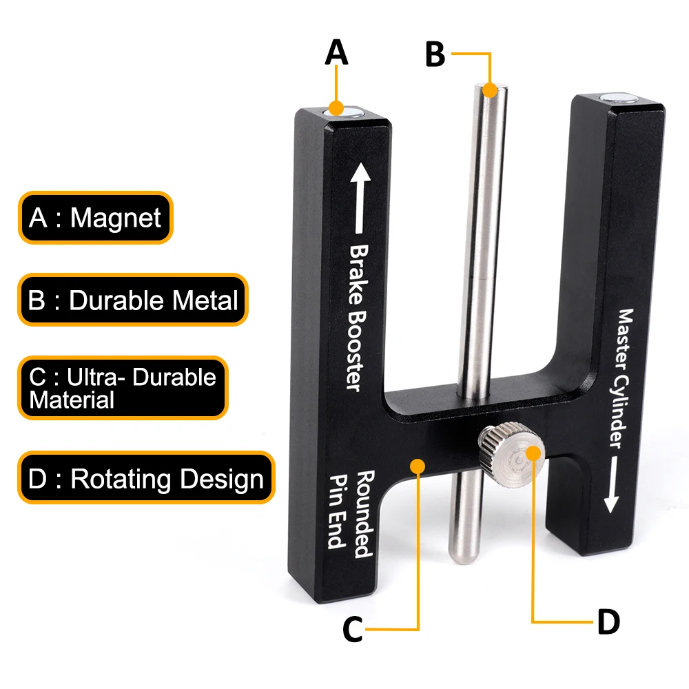 Nueva herramienta de ajuste de freno, potenciador de freno, varilla de empuje, cilindro maestro, medidor de longitud de varilla de empuje para potenciadores de freno con pines ajustables - imagen 5