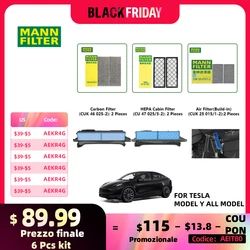 MANN-FILTER Filtro de habitáculo HEPA carbón activo – Tesla Model 3/Y