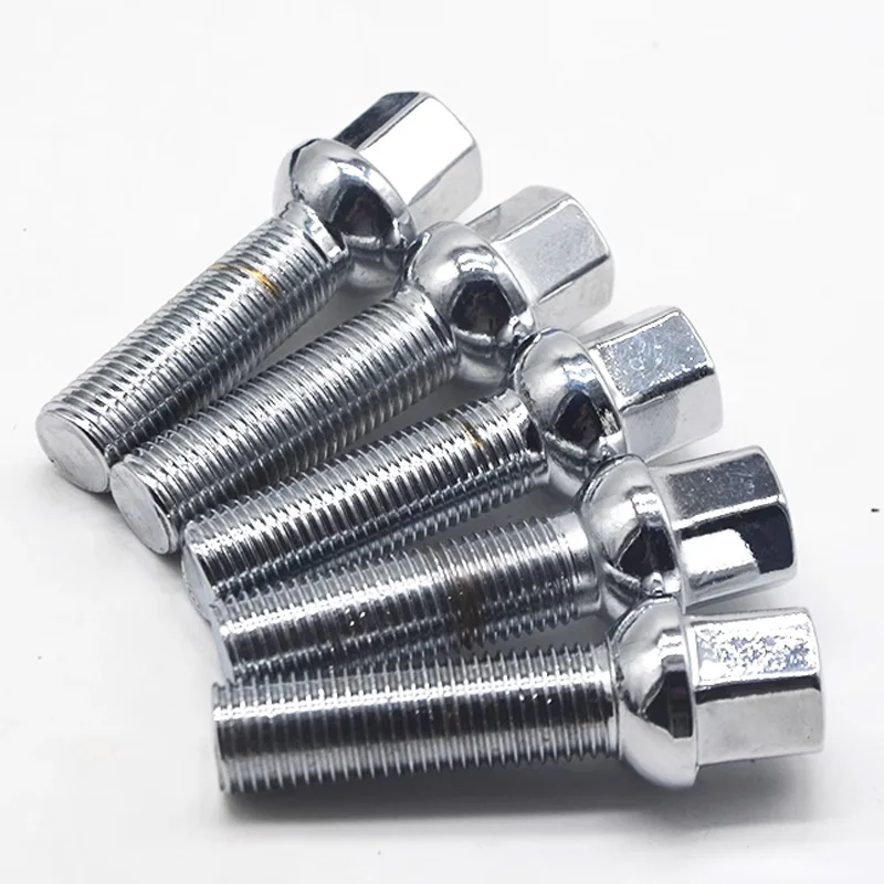 1 pieza de bola 27/30/35/40/45/50/55/60mm alargar pernos de rueda de acero M14 x 1,5 12x1,5mm tuercas de rueda traje de asiento para VW Audi Benz - imagen 3