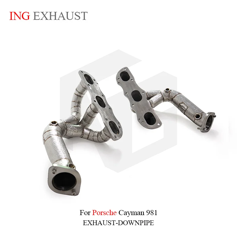 ING colector sin catalizador para Porsche Cayman 981 GTS 3.4L – SS304 - imagen 3