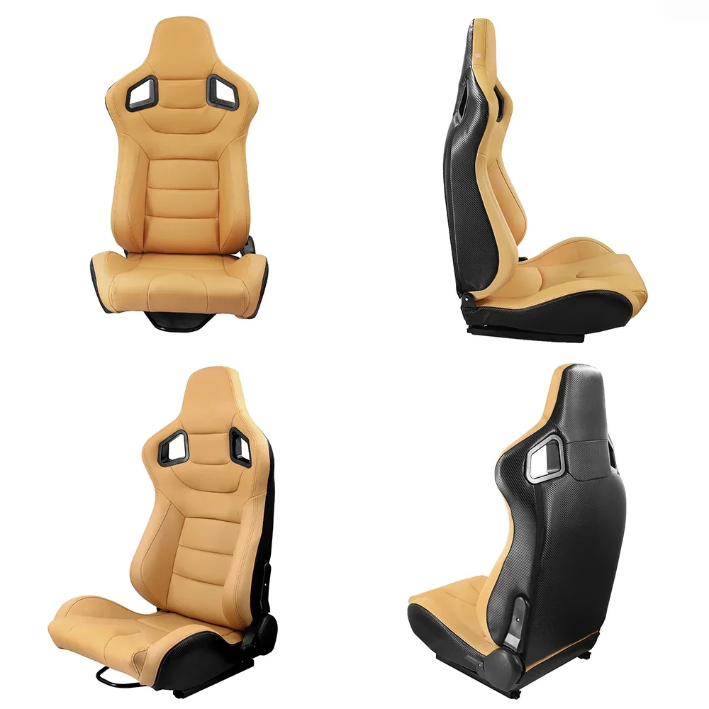 Asiento baquet universal regulable 180° cuero competición - imagen 4