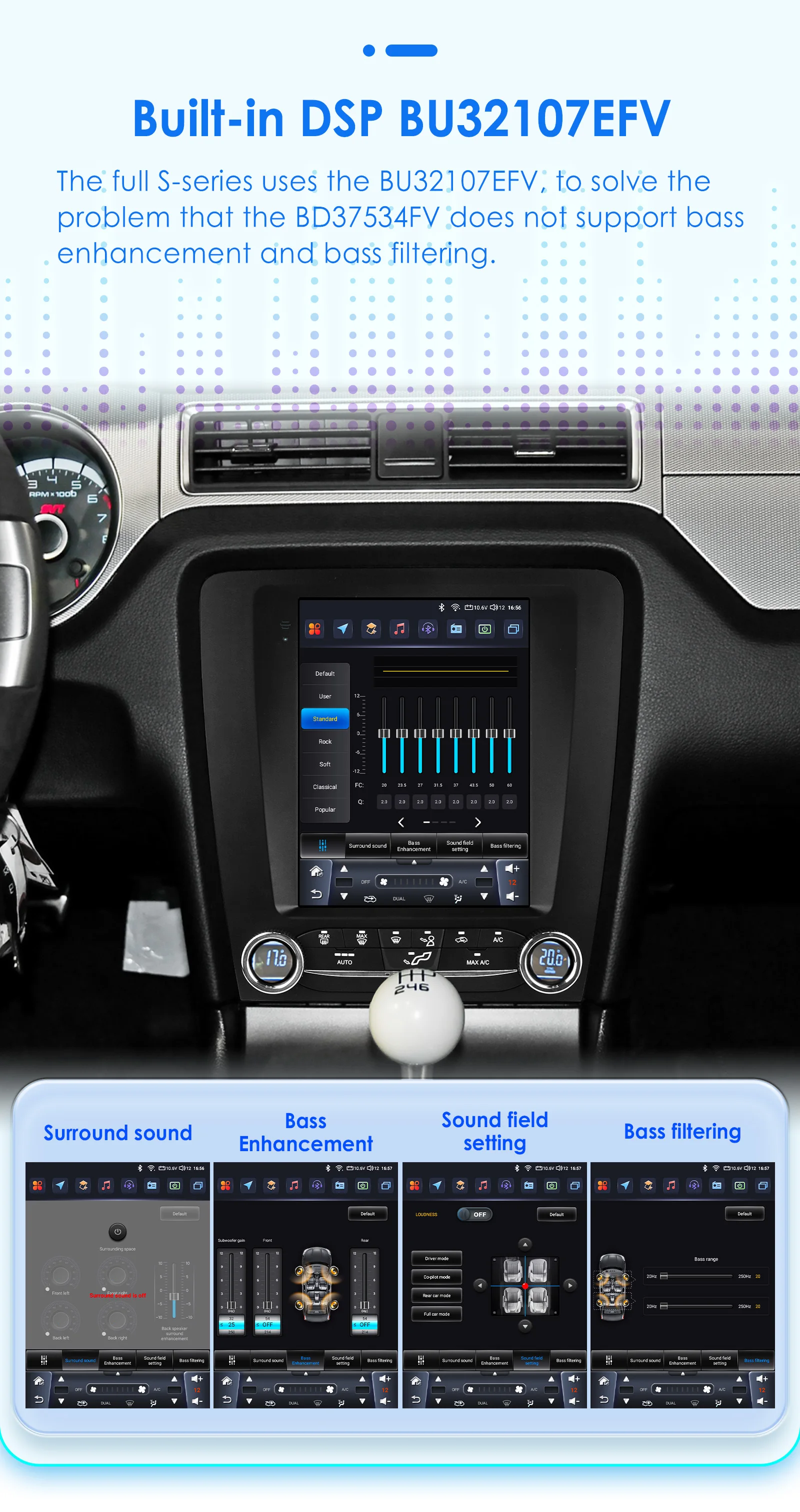 Autoradio Android GPS Ford Mustang 2014 pantalla 10″ estilo Tesla - imagen 3
