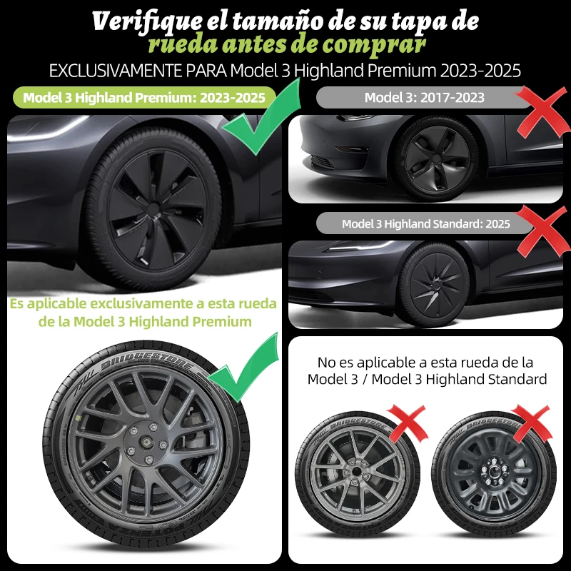 Tapacubos Tesla Model 3 Highland 18 pulgadas - imagen 4