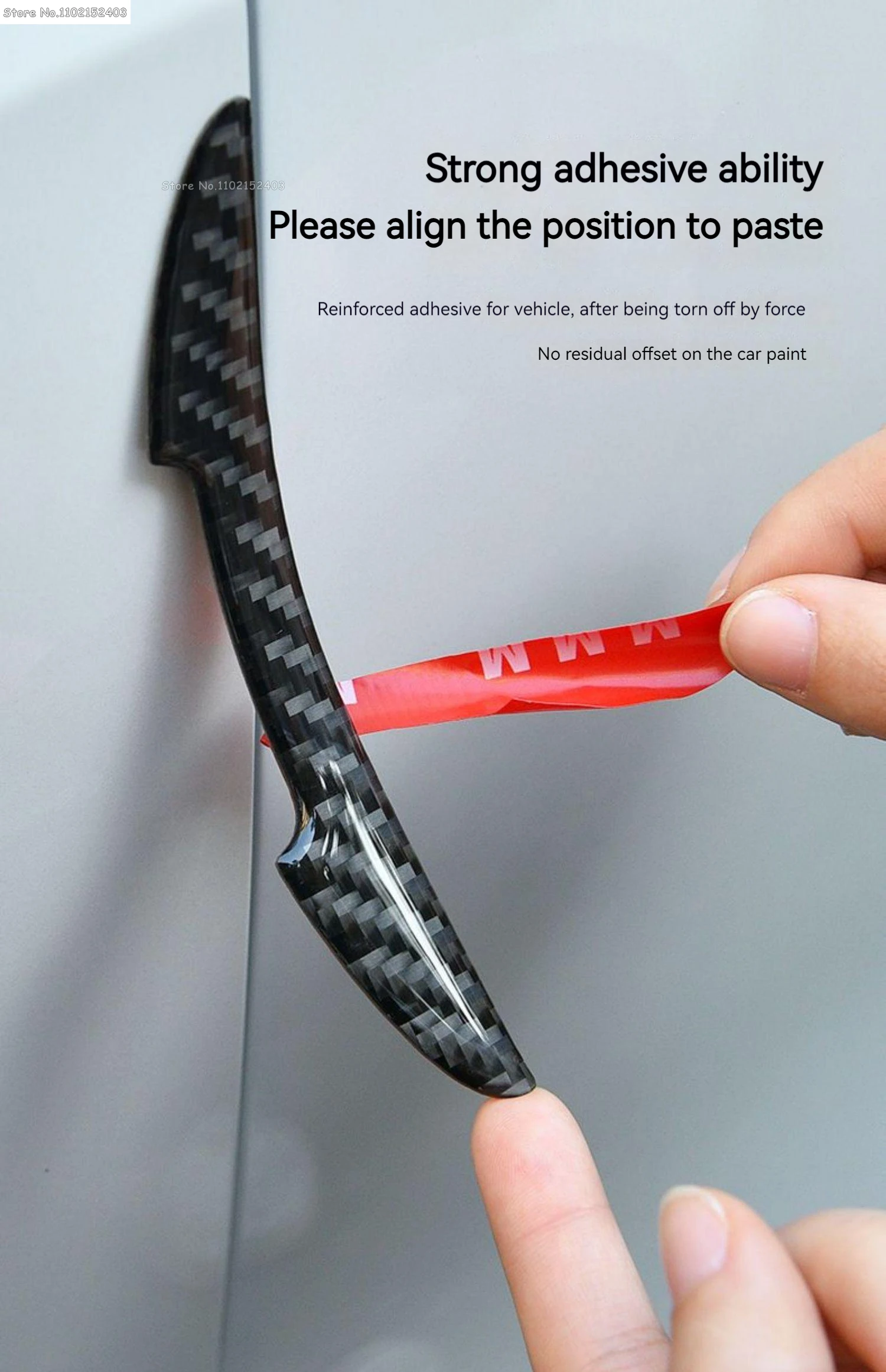 Cinta protección borde puerta coche fibra de carbono – antiarañazos adhesiva - imagen 4