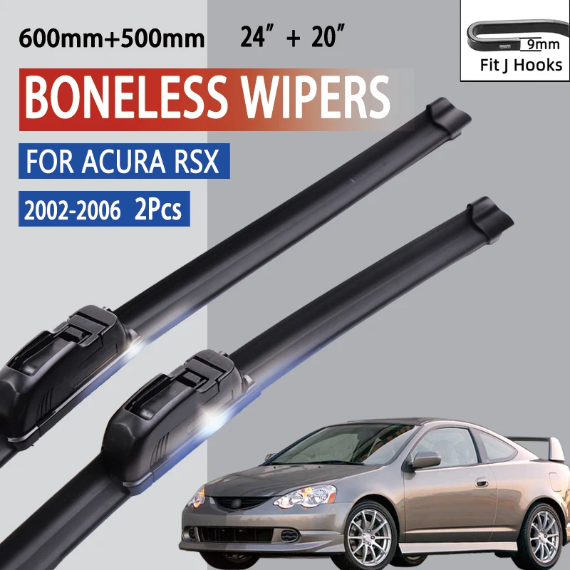 Limpiaparabrisas tipo U para Acura RSX DC5 2002-2006, goma suave HD