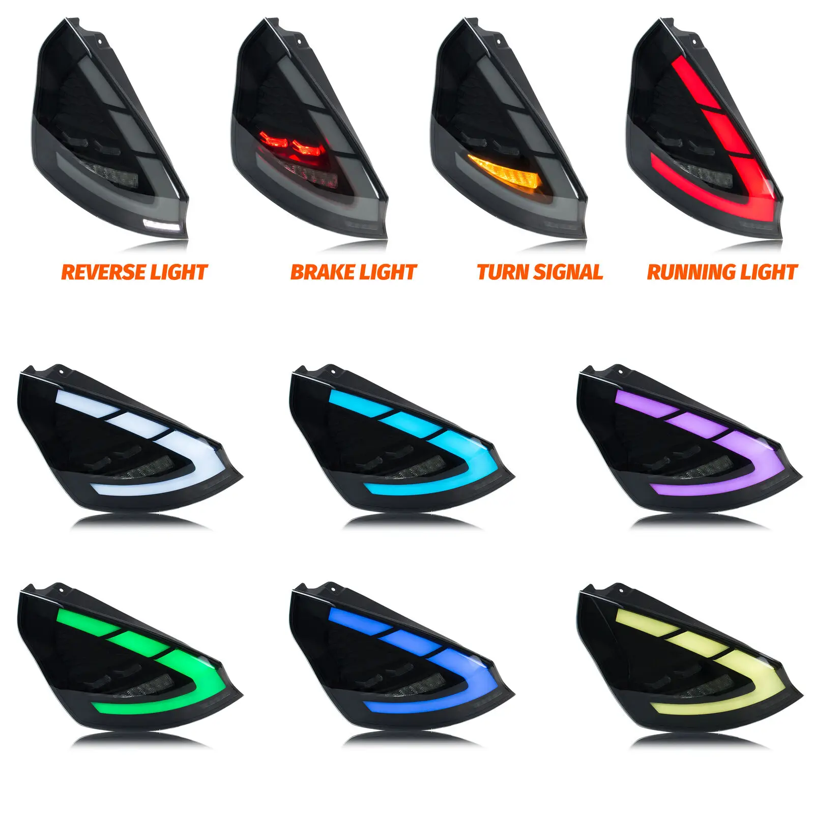 Luces traseras LED secuenciales Ford Fiesta MK7/MK7.5 (2008-2017) – Dynamic RGB - imagen 2