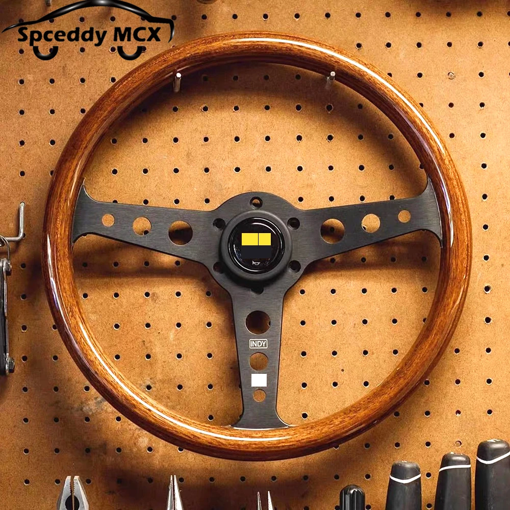 Volante deportivo Heritage INDY de madera estilo clásico, 358 mm - imagen 2