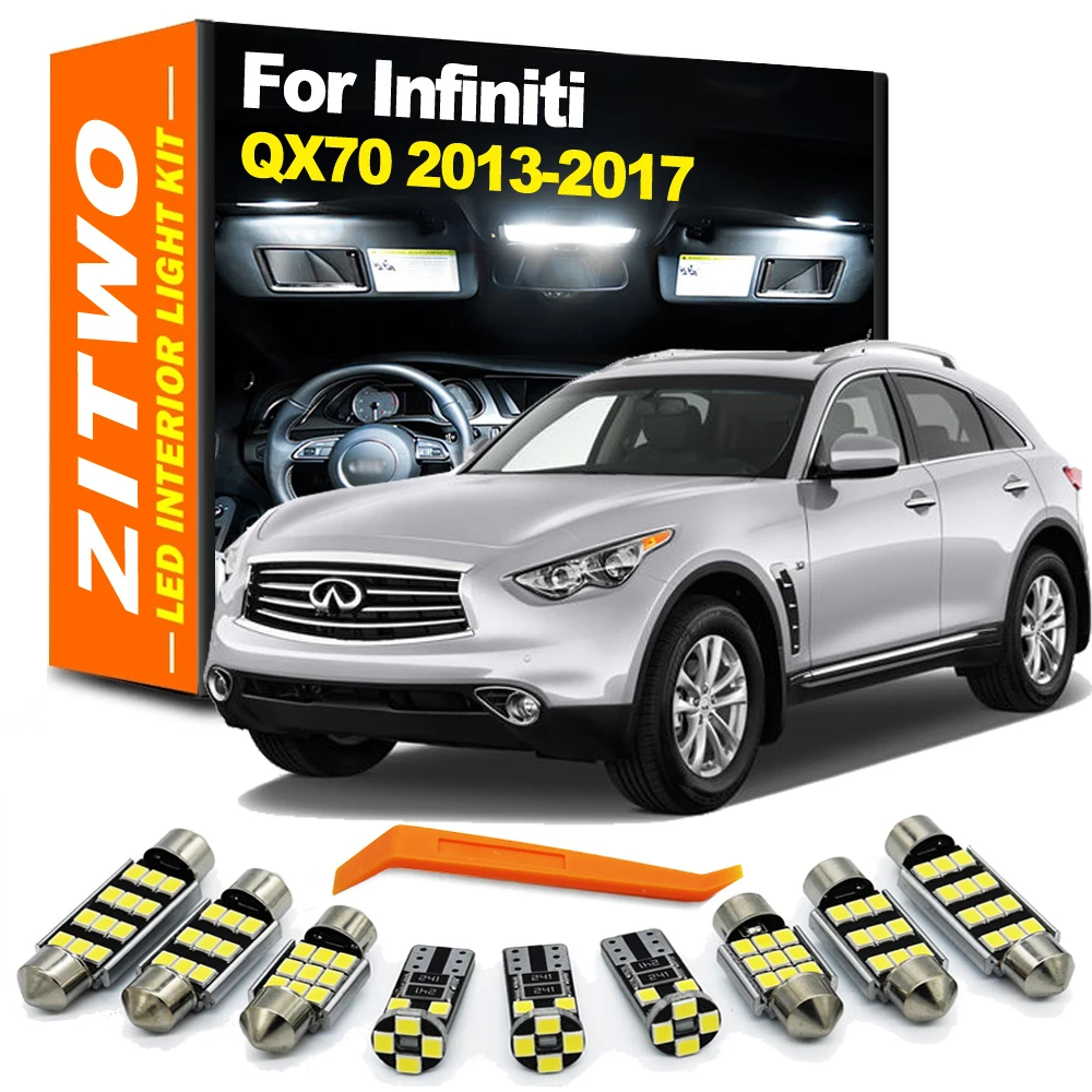 ZITWO-Kit de luz de maletero para puerta de pie, mapa de cúpula Interior, LED completo, para Infiniti QX70, 2013, 2014, 2015, 2016, 2017, lámpara de matrícula, 20 piezas