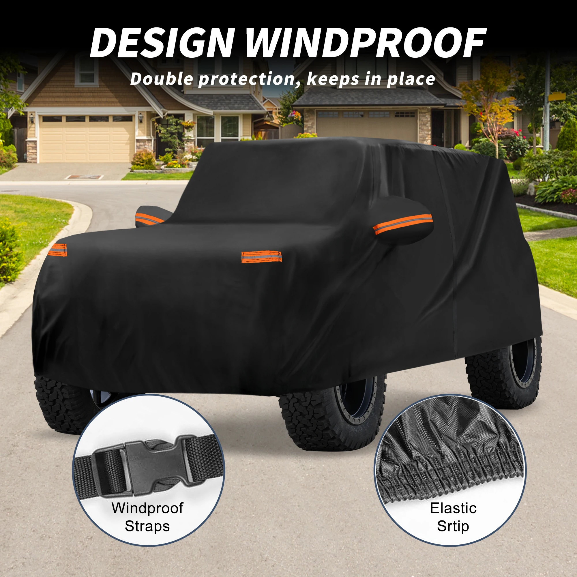 UXCELL para Ford Bronco Sport película de aluminio cubierta completa para exteriores para coche protección contra todo tipo de clima sol lluvia nieve con cremallera para puerta del conductor - imagen 2