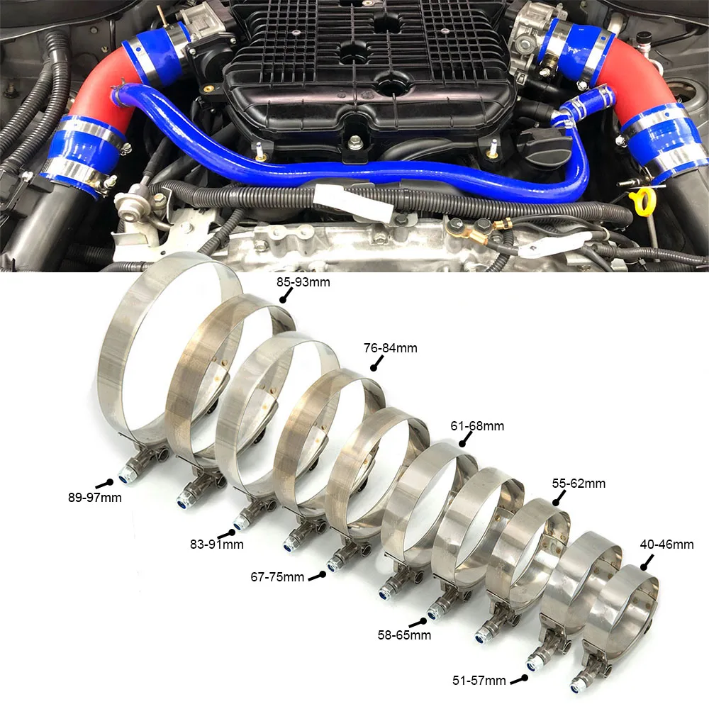 Acoplador escape silicona con abrazadera perno T - junta flexible reforzada - imagen 3