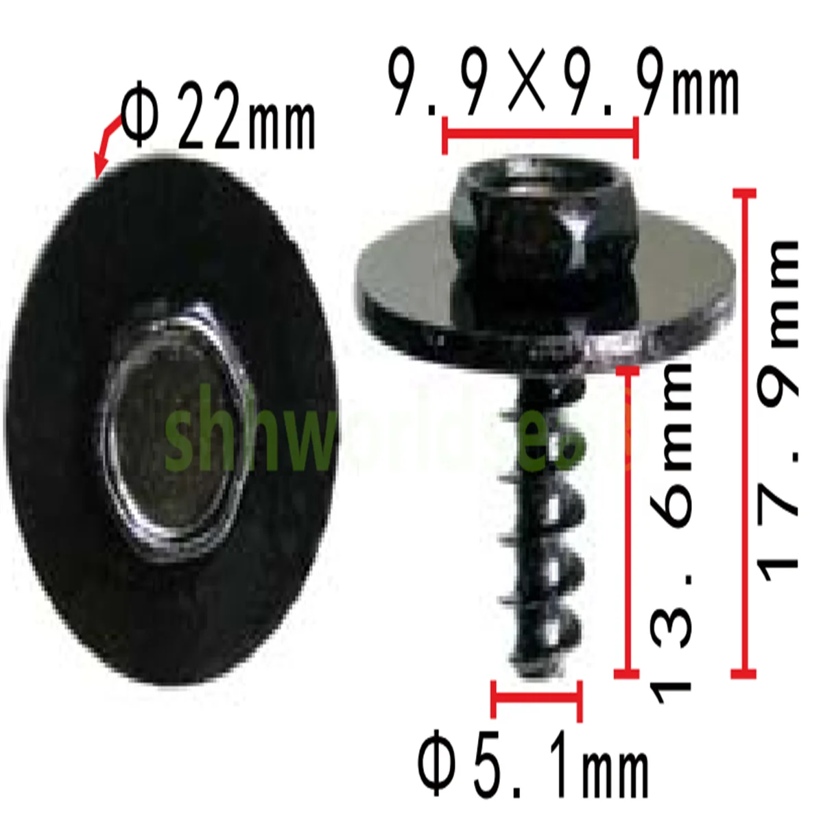 Pernos Hexagonales con Clip Automático - Kit Universal Reparación Automoción