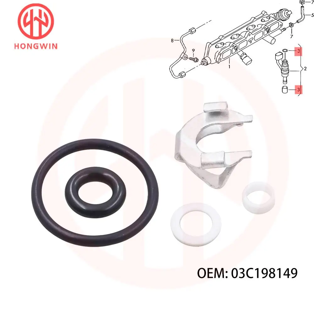 Juego de 3/6/9/12 de sello de inyector de combustible 03C198149 03C906036E 03C906036N para VW CC EOS Golf MK5 MK6 1,4 TSI A1 A3 1,4 TFSI Seat Altea