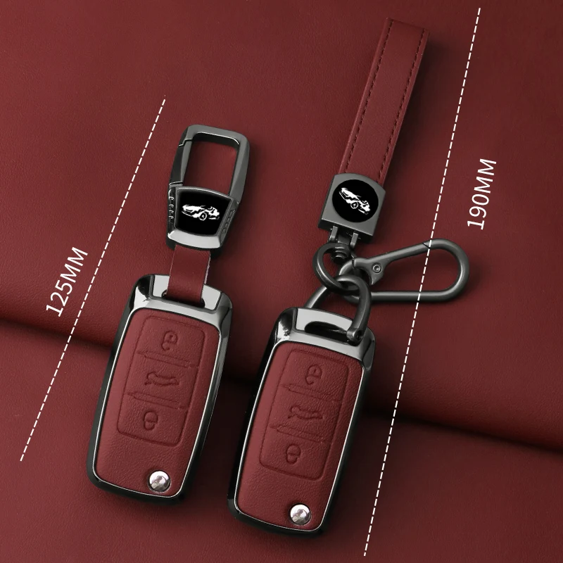 Funda llave coche piel y metal – VW Polo Golf 4 5 Octavia - imagen 4