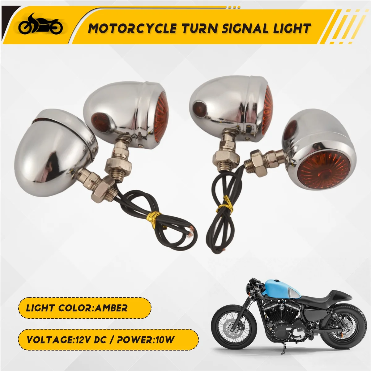 Bombilla LED intermitente cromada para moto – espejo direccional homologada - imagen 4