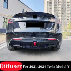 Difusor parachoques trasero Tesla Model Y carbono negro exterior