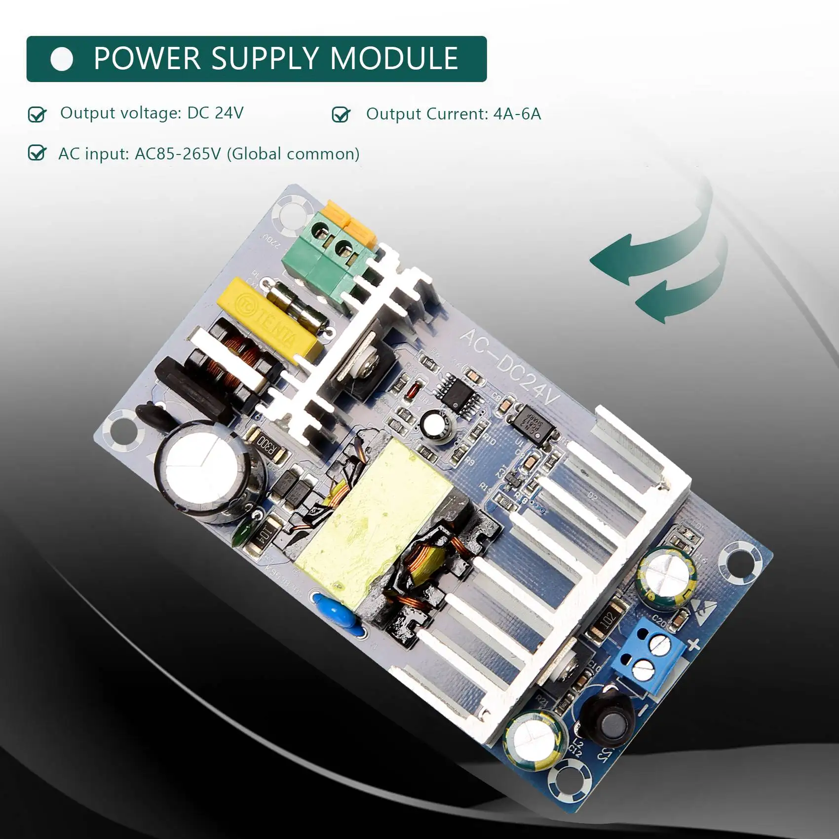 Convertidor AC-DC 24V 6A 100W XK-2412-24 – Fuente alimentación estable - imagen 3