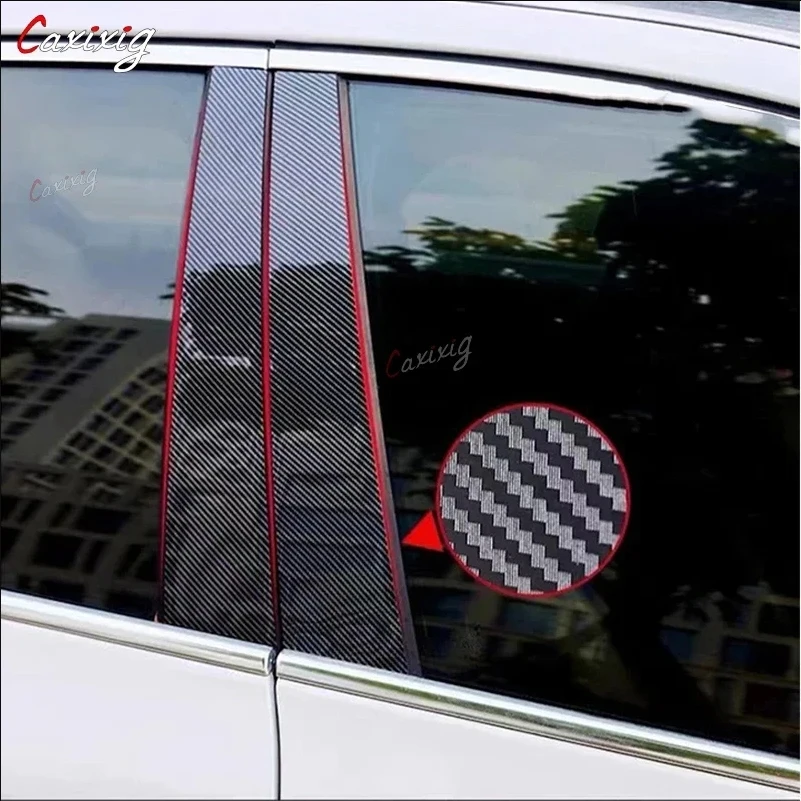 6 uds puerta de coche ventana Pilar postes embellecedor cubiertas pegatina para Mitsubishi Outlander 2006 2007 2008 2009 2010 2011 2012 - imagen 4