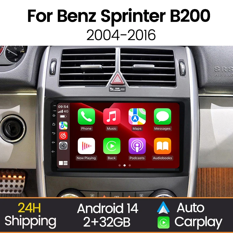 MEKEDE Radio 2 DIN CarPlay Android Auto para Mercedes Vito W639