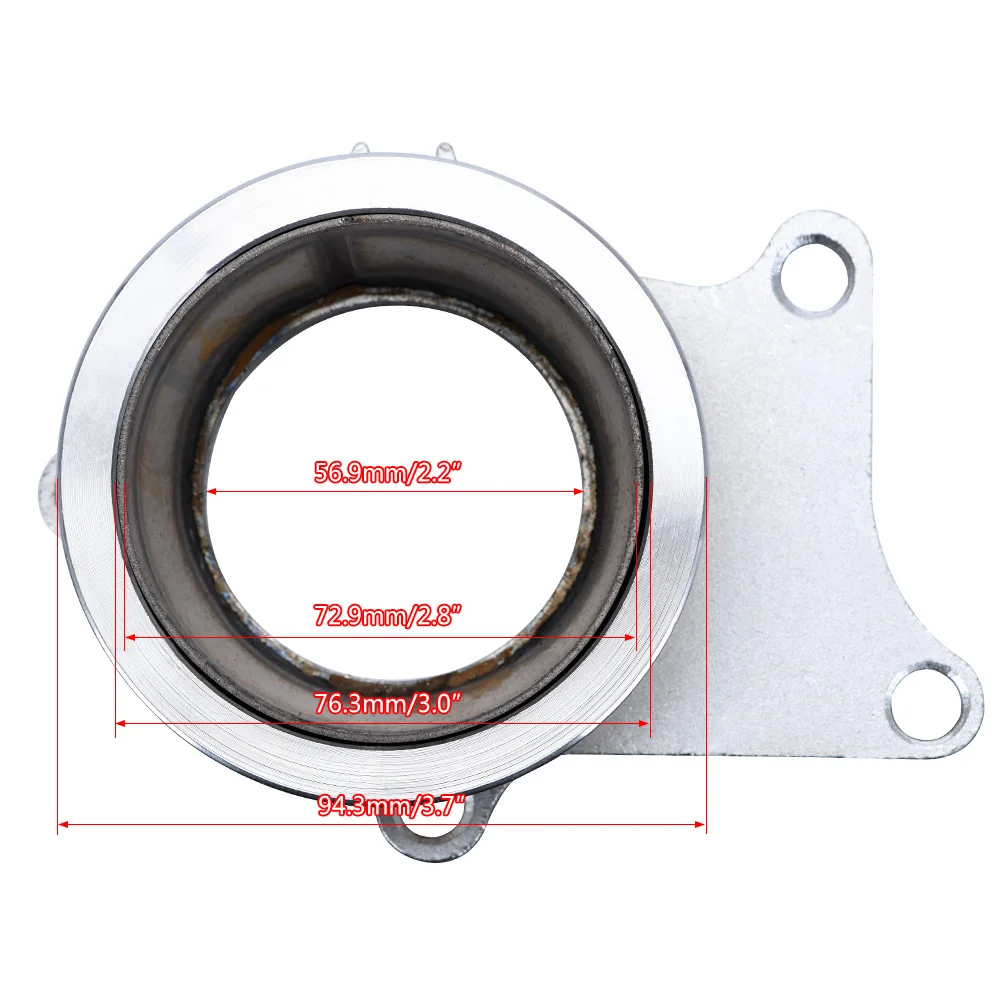 PQY Adaptador turbo T3/T4, 5 pernos a brida V-band de 3 pulgadas - imagen 4