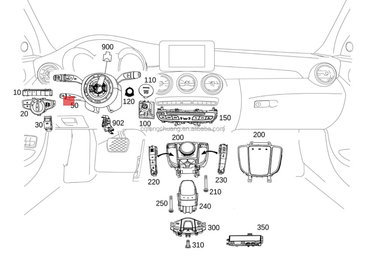 Interruptor combinado Mercedes W205 W253
