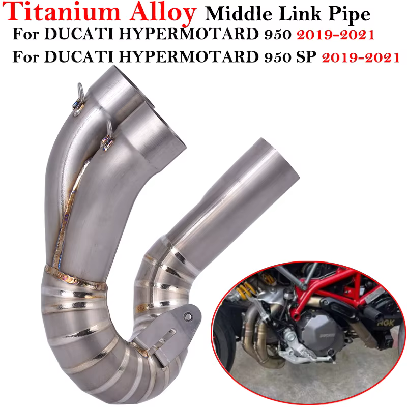 Tubo intermedio de escape de titanio para Ducati Hypermotard 950 SP