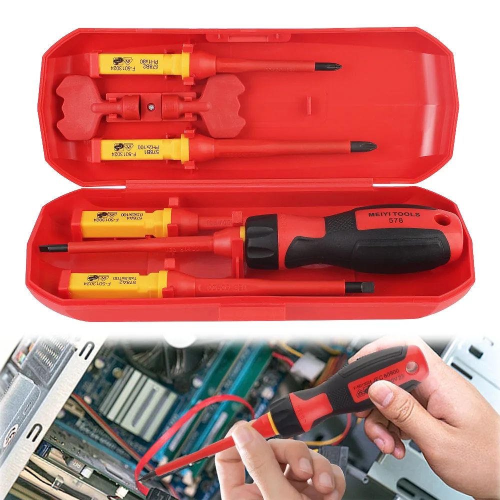 Juego destornilladores aislados 1000V Torx y plano con estuche magnético - imagen 2
